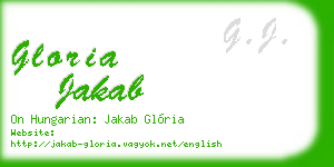 gloria jakab business card